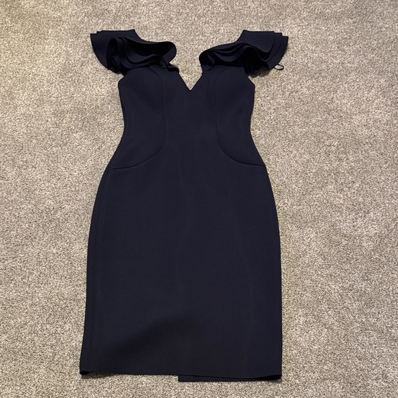 Eliza J Navy Ruffled Dress - Picture 3 of 5